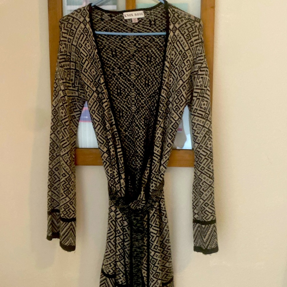 Long wrap around sweater